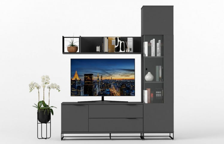 Полка навесная City средняя графит_8