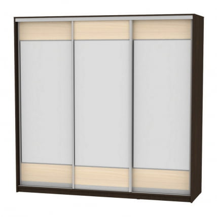 Шкаф-купе B-220х235х60-3(Венге-ДМ-D8D8D8)_0