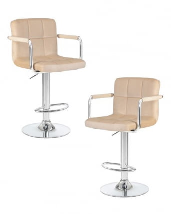 Стул барный DOBRIN KRUGER ARM (бежевый велюр (MJ9-10)) 2 шт_0