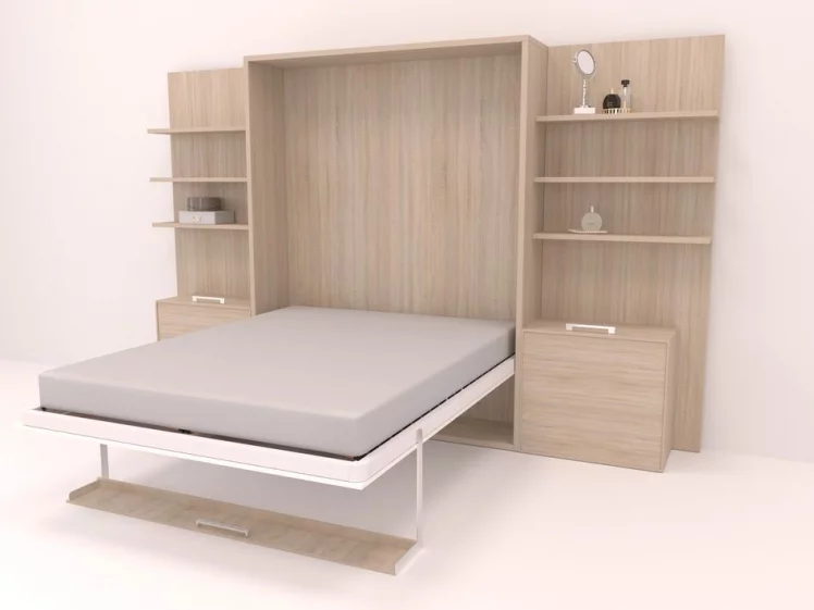 Кровать-трансформер Смарт 1 откидная с полками К 1400 Венге_1