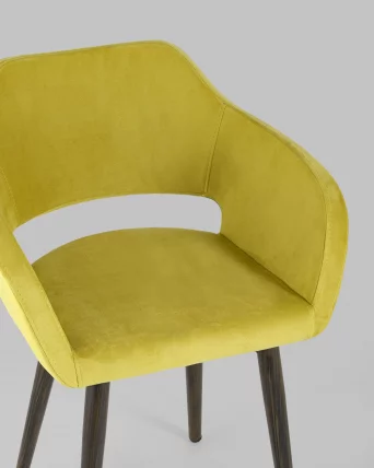 Стул с подлокотниками Саймон велюр Золотистый_7