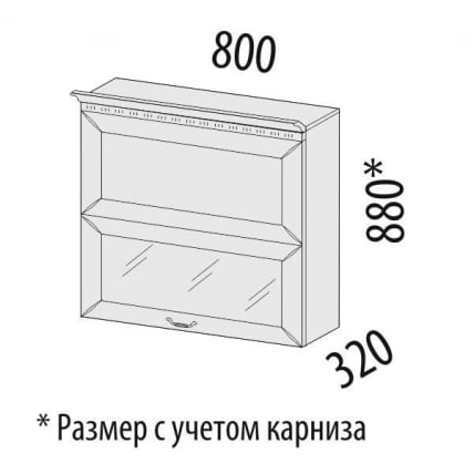Шкаф-витрина кухонный (с системой плавного закрывания) Оливия 72.81_1