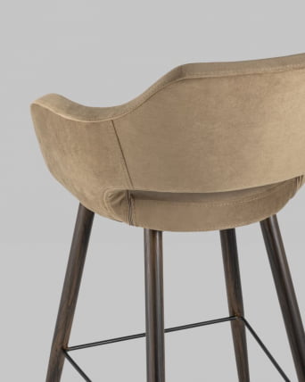 Стул барный Саймон Б велюр Капучино_6