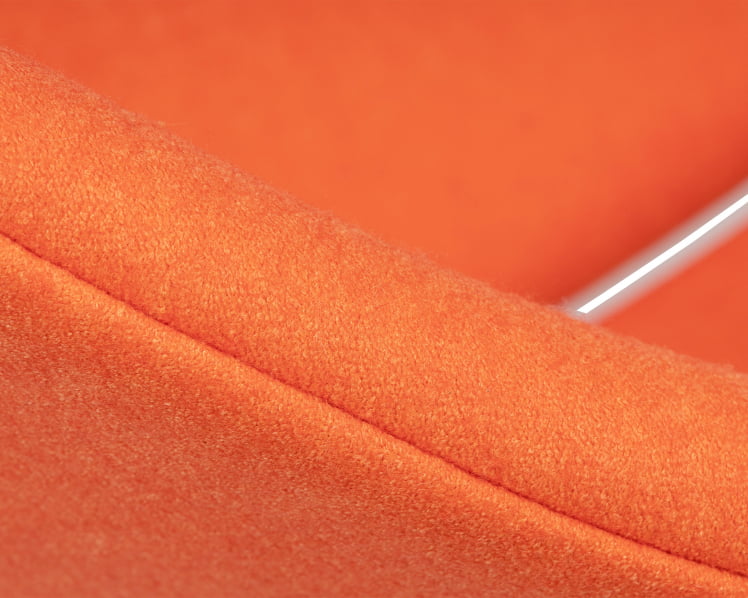 Кресло дизайнерское DOBRIN EMILY (оранжевая ткань AF, хромированная сталь)_6