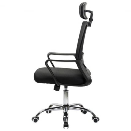 Кресло CROMEX (КРОМЕКС) Debut CH-697 ХРОМ сетка/ткань TW черное_6