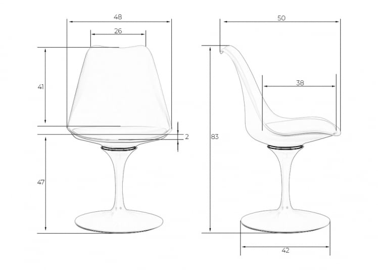 Стул обеденный DOBRIN TULIP Черный B-03_9