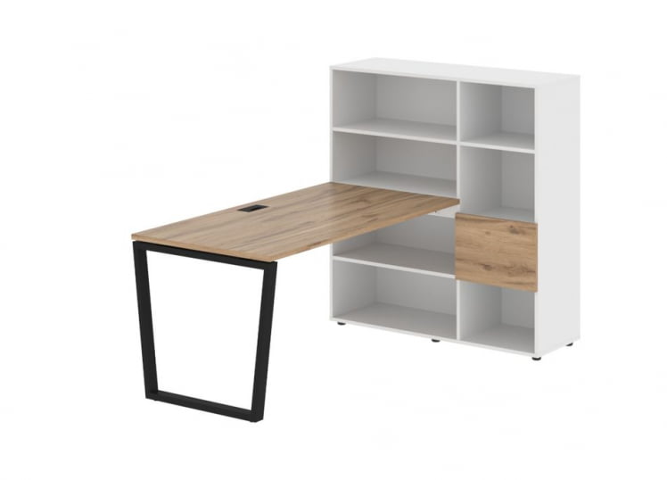 Рабочая станция EDIS EVRST 1215 Дуб Денвер светлый Черный Белый_0