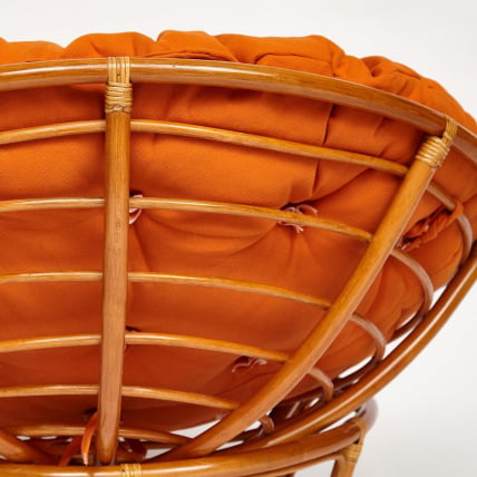 Кресло PAPASAN 23/01 W /с подушкой/ диаметр подушки 122 см, 115х101х104 см, Cognac (коньяк), ткань Оранжевый, С 23_3