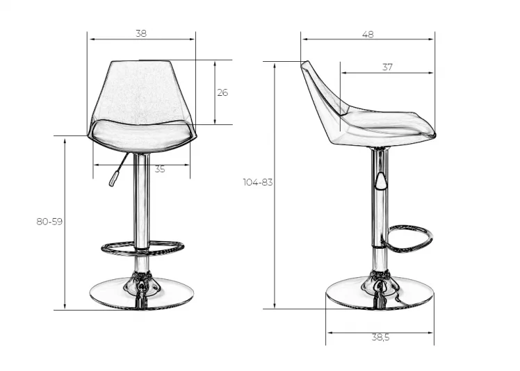Стул барный DOBRIN ROCKY Белый_8