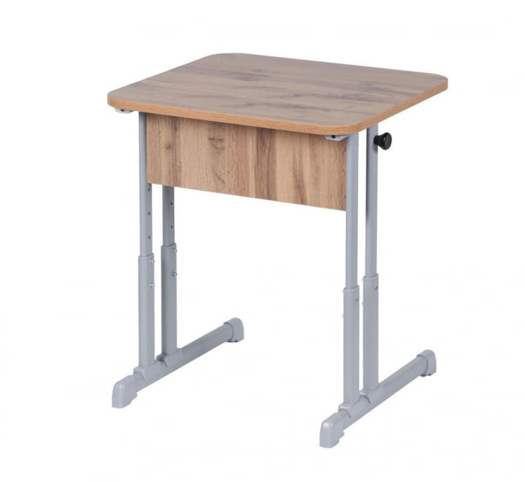 Парта одноместная эргономичная (рост 3-7) Дуб Вотан/Металл Серый_0