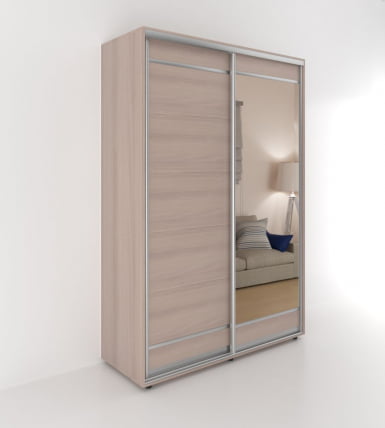 Шкаф-купе 2-х дверный Акцент-Лайт Д3 1000х600 Ясень шимо светлый_0