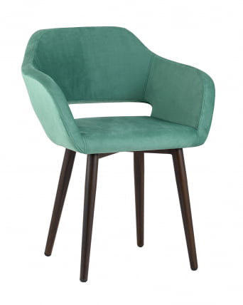 Стул с подлокотниками Саймон велюр Морской_0