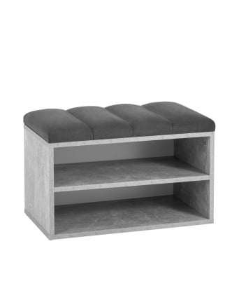 Обувница Хольст серая велюр Темно-серый_0