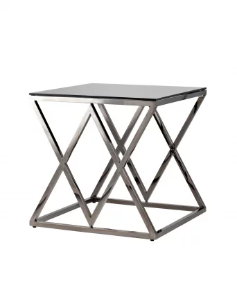 Журнальный стол ИНСИГНИЯ 55x55 Темный хром стекло smoke_0