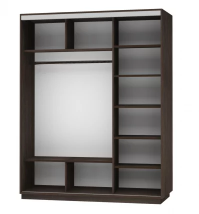 Шкаф-купе трехдверный Экспресс Медиум-1 1800х2200h Дуб венге_1