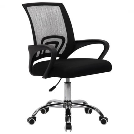 Кресло CROMEX (КРОМЕКС) Top CH-695 ХРОМ сетка/ткань TW черное_0