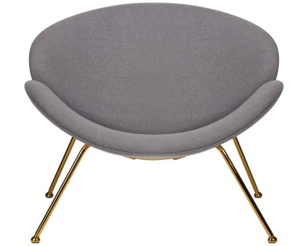 Кресло дизайнерское DOBRIN EMILY (серая ткань AF7, золотое основание) 2 шт_6
