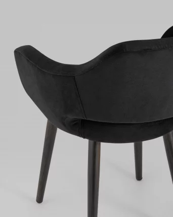 Стул с подлокотниками Саймон велюр Черный_6