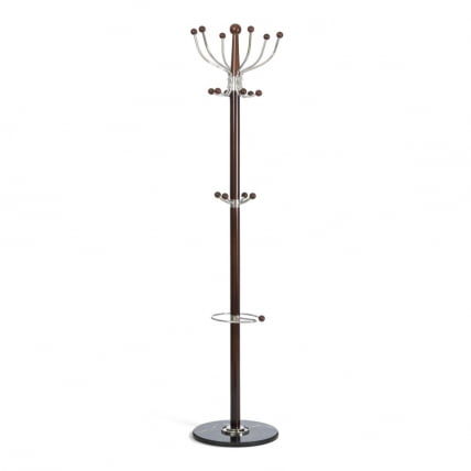Вешалка Hanami (mod. GH-8617) дерево/хром/мрамор, 37 x 37 x 175 см, Black (Черный) / Walnut (Орех)_0