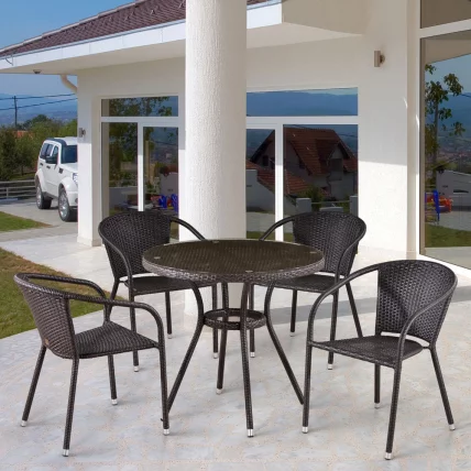 Комплект плетеной мебели T282ANT/Y137C-W53 Brown 4Pcs_1