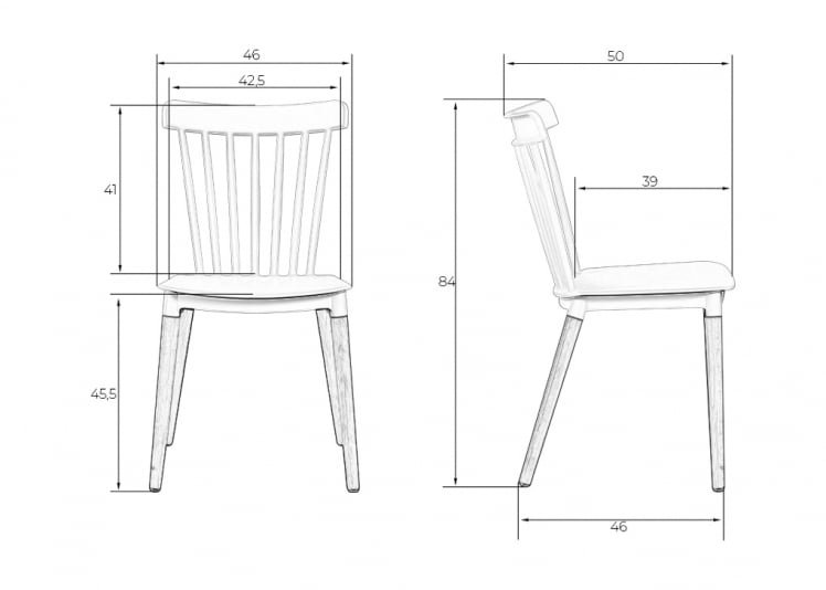 Стул обеденный DOBRIN THEO ножки светлый бук Белый W-02_13