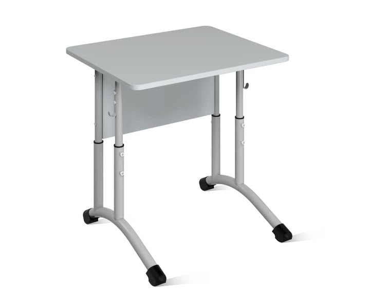 Стол ученический 1-местный регулируемый (рост 5-7) 600х500 мм ЛДСП Бук/Металл Серый_0
