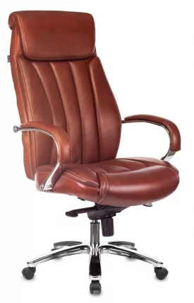 Кресло руководителя Бюрократ T-9922SL Leather Eichel Светло-коричневый_0