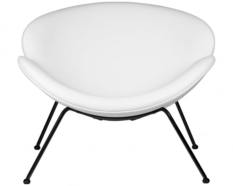 Кресло дизайнерское DOBRIN EMILY (белый винил YP17, черное основание)_5