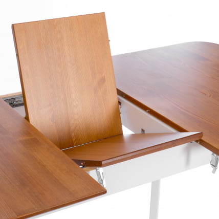 Стол Соната Люкс раздвижной/Sonata Lux extension table массив сосны, антик/белый, 120-(150)х75х73 см_8