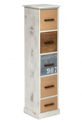 Тумба с 5 ящиками Secret De Maison MARITIME 5 ( mod. HX16-001NS ) Butter white/navy design_0
