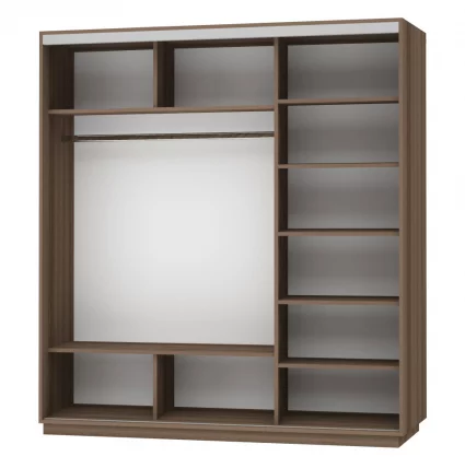 Шкаф-купе трехдверный Экспресс Трио Элемент 2100х2400h Ясень шимо тёмный_1