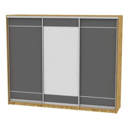 Шкаф-купе B-220х270х60-3(ДВ-Графит-D7D8D7)_0