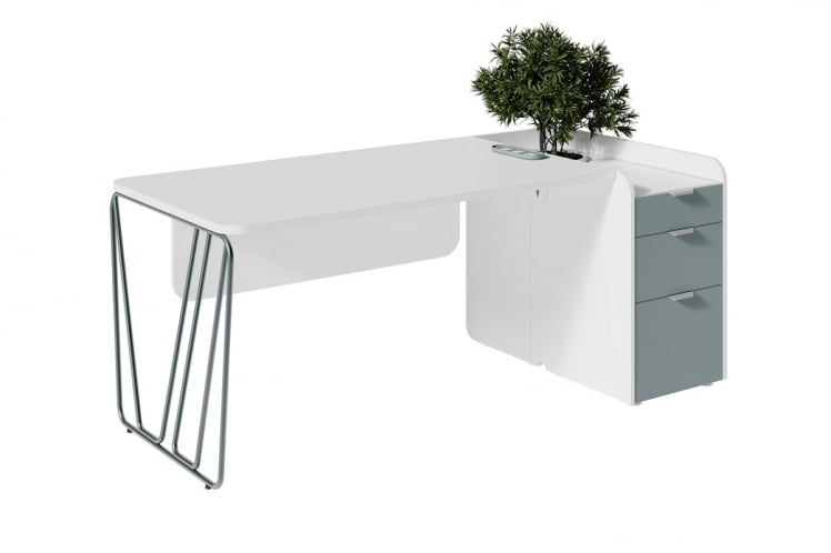 Композиция стол с ажурной ногой и правой тумбой АРТ901Р.У604 / ART901R.U604_0