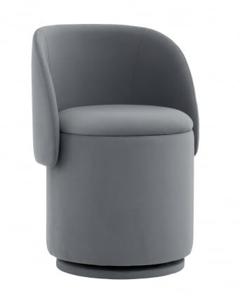 Пуф-трансформер Таунсвилл вращающийся с ящиком велюр серый_0