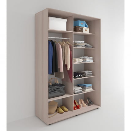 Шкаф-купе 2-х дверный Акцент-Лайт Д 1000х600 Ясень шимо светлый_1