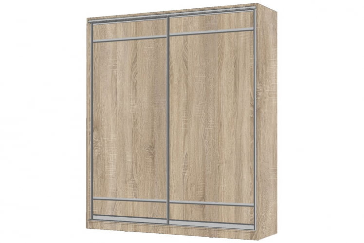 Шкаф-купе 2-х дверный Виктория 1800х584х2300, Дуб сонома светлый 18ДЛЛЛДЛЛЛ-ПППП-Дсс 310-573_0