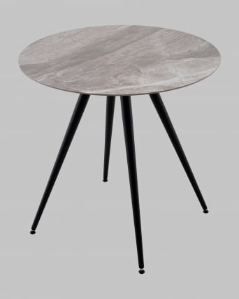 Стол Ники круглый столешница керамика Италиан лигхт грей 800 / Italian light grey_2