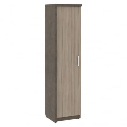 Шкаф/Гардероб узкий с глухой дверью левый WOOD&STONE СФ-534571 Бетон Чикаго темный Дрифтвуд_0