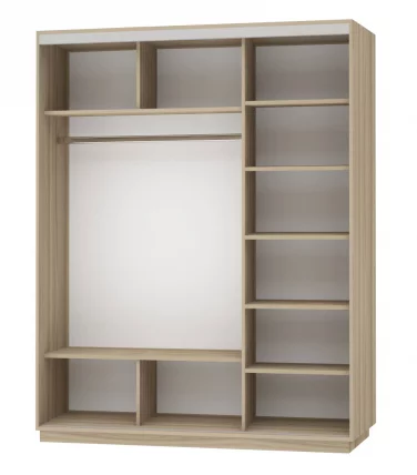 Шкаф-купе трехдверный Экспресс Медиум-1 1800х2200h Белый снег_1