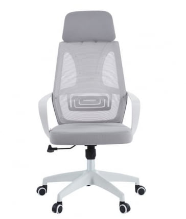 Кресло руководителя CХАИРМАН CХ636 ткань/сетка серый, белый пластик (М) / CHAIRMAN CH636 (M)_1