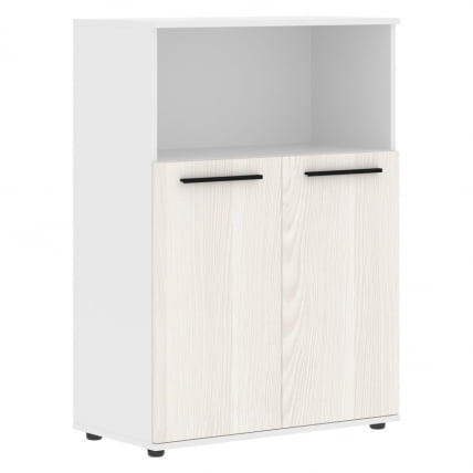 Шкаф с глухими малыми дверьми EDIS EMCS 85.3 Ясень Траун Черный Белый_0