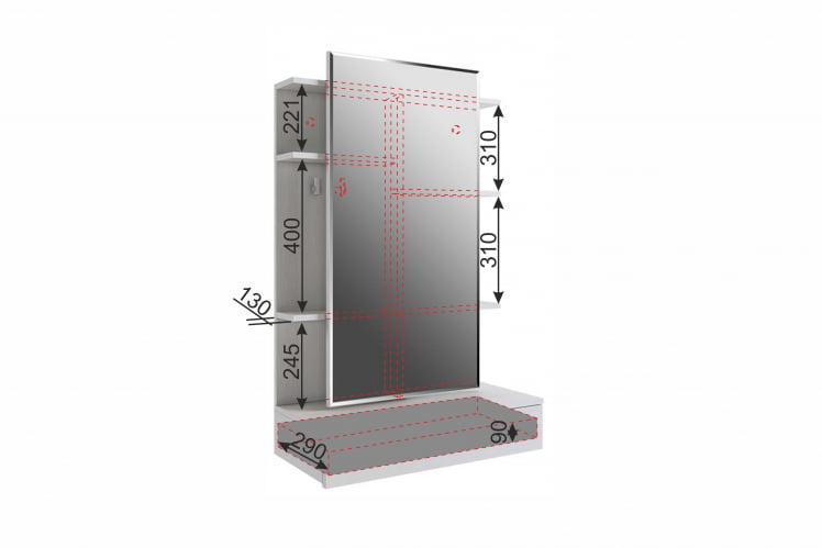 Трюмо Арина STA-01 Дуб мария_10