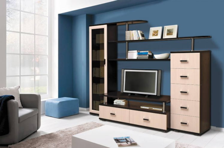 Набор мебели для гостиной Грация 4.3 Венге/Дуб молочный_0