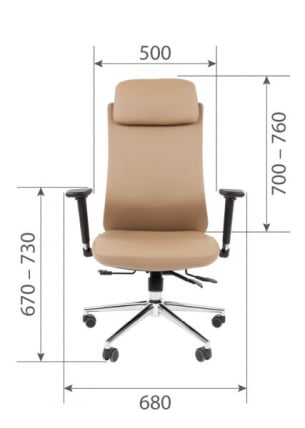 Офисное кресло CHAIRMAN 500 LUX экокожа Бежевый_23