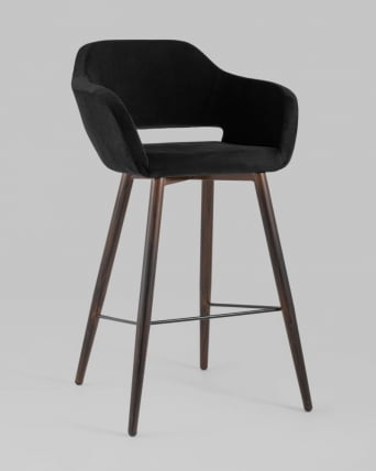 Стул барный Саймон Б велюр Черный_1