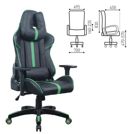 Кресло компьютерное BRABIX GT Carbon GM-120 Черный-зеленый_0