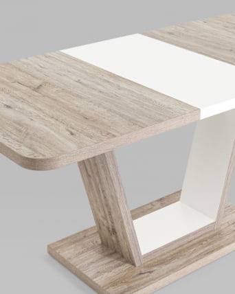 Стол раскладной Vector 120-160 Дуб анкона-белый_4