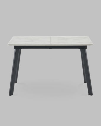 Стол Бату нев 120-160/80/76, столешница ЛМДФ, ароза светлая, подстолье металл черный / Batu new_5