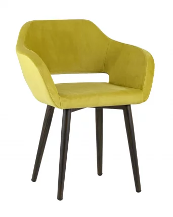 Стул с подлокотниками Саймон велюр Золотистый_0