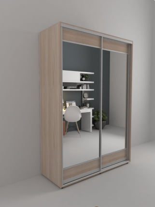 Шкаф-купе 2-х дверный Акцент-Лайт 3 1000х600 Ясень шимо светлый_0